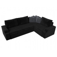 Угловой диван Николь (велюр чёрный серый) - Изображение 3